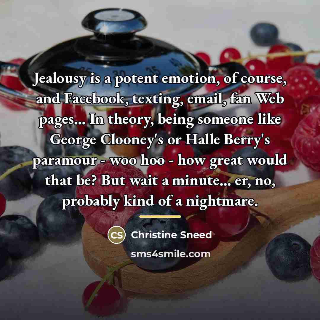 “Jealousy is a potent emotion, of course, and Facebook, texting,…” quote by Christine Sneed