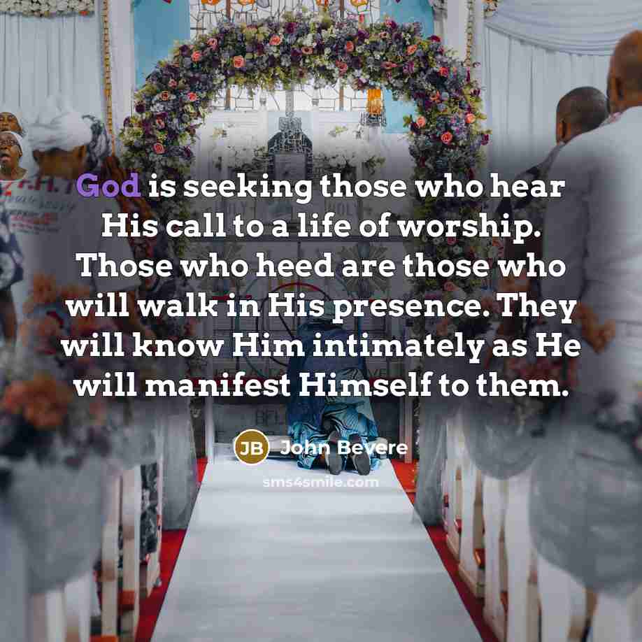 “God is seeking those who hear His call to a…” quote by John Bevere