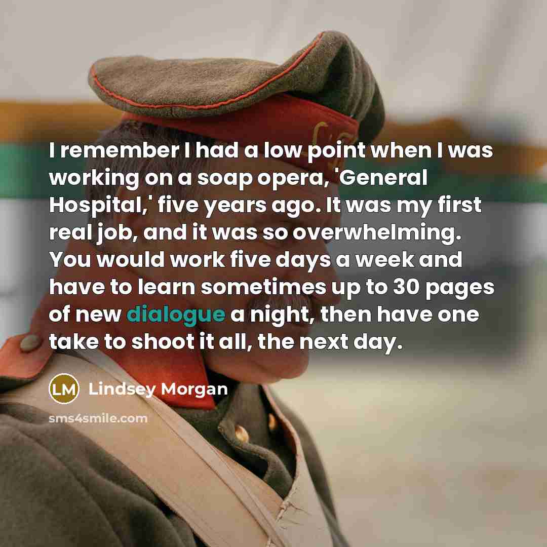 “I remember I had a low point when I was…” quote by Lindsey Morgan