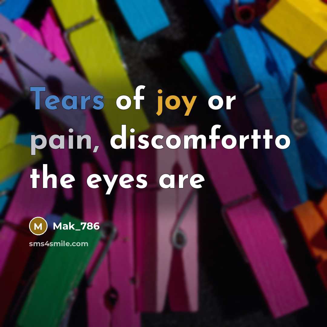 “Tears of joy or pain, discomfortto the eyes are…” quote by Mak_786