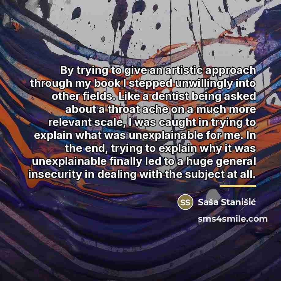 “By trying to give an artistic approach through my book…” quote by Sasa Stanisic