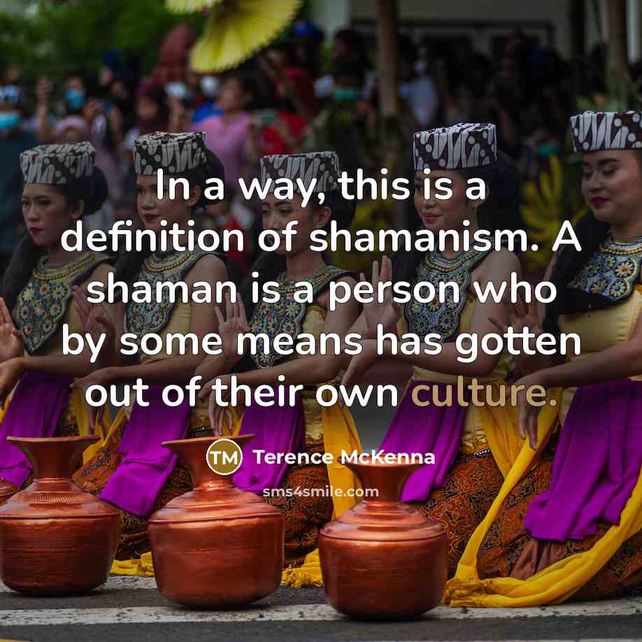 “In a way, this is a definition of shamanism. A…” quote by Terence McKenna