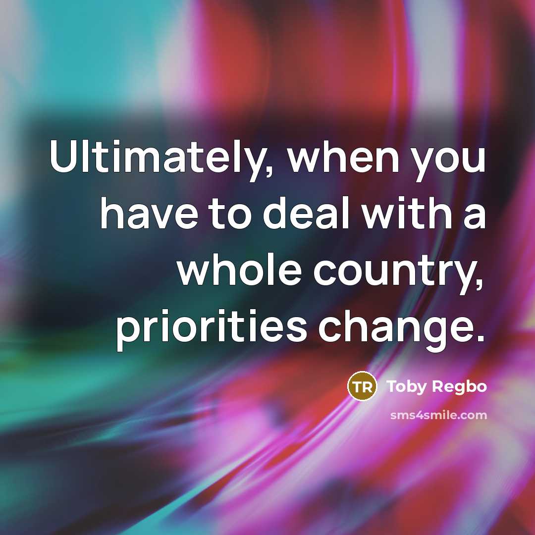“Ultimately, when you have to deal with a whole country,…” quote by Toby Regbo