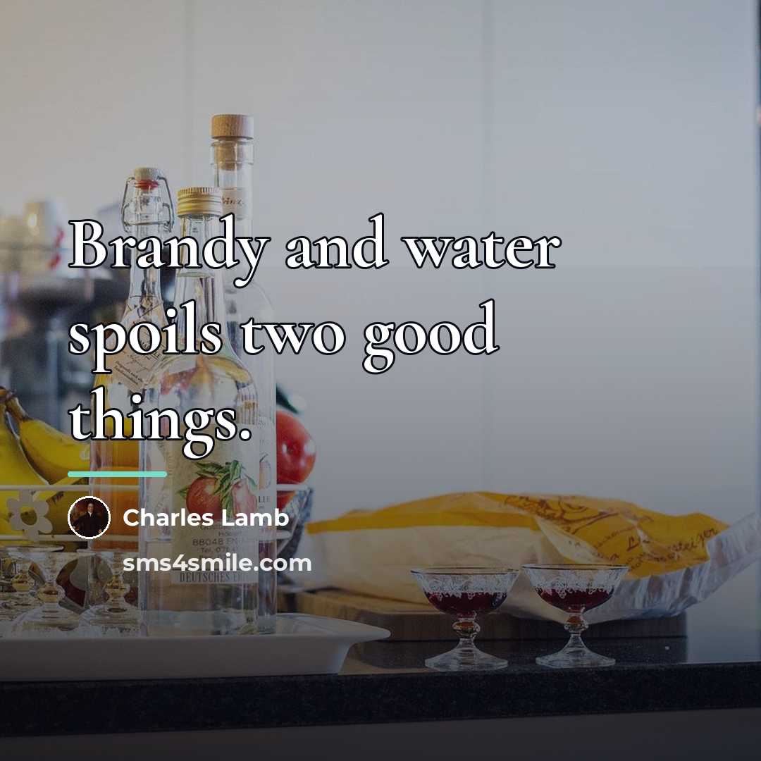 “Brandy and water spoils two good things.…” quote by Charles Lamb