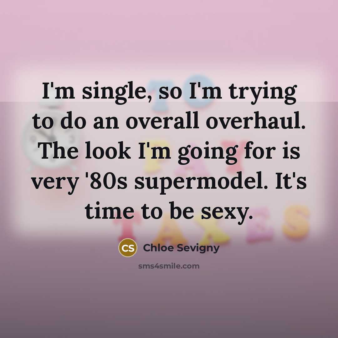 “I'm single, so I'm trying to do an overall overhaul.…” quote by Chloe Sevigny
