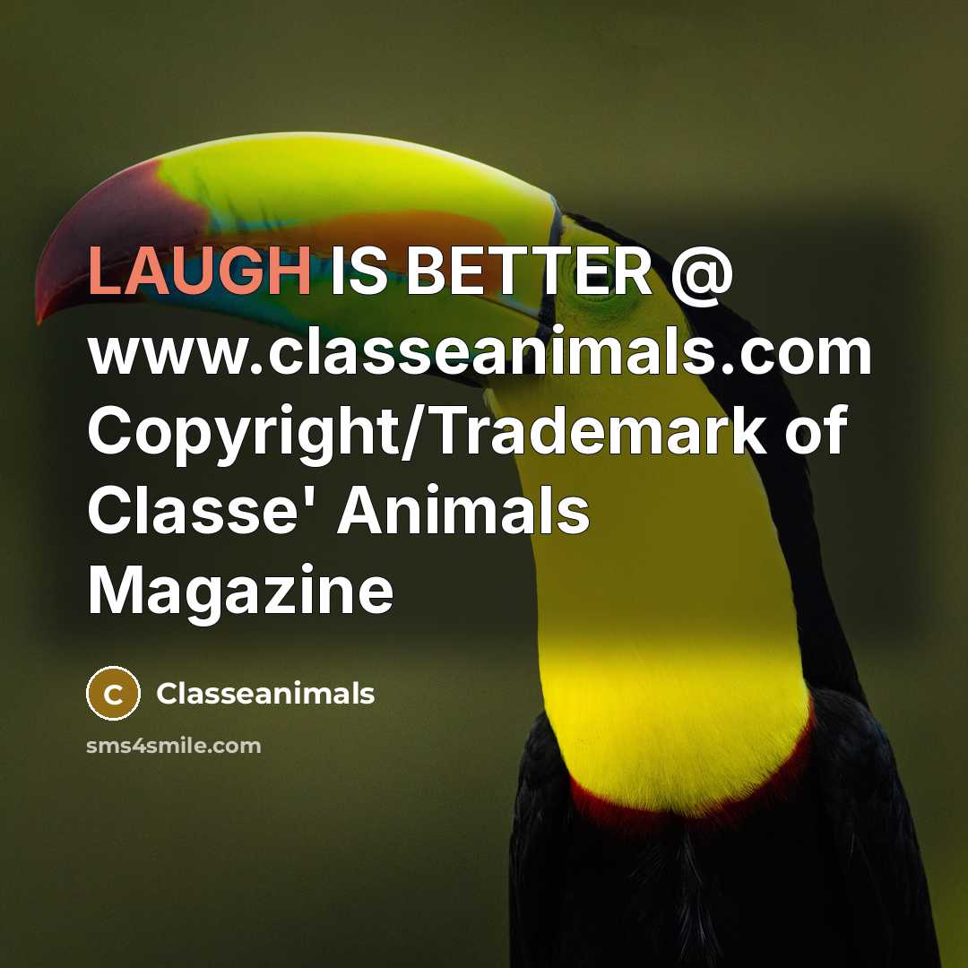 “LAUGH IS BETTER @ www.classeanimals.com Copyright/Trademark of Classe' Animals Magazine” quote by Classeanimals