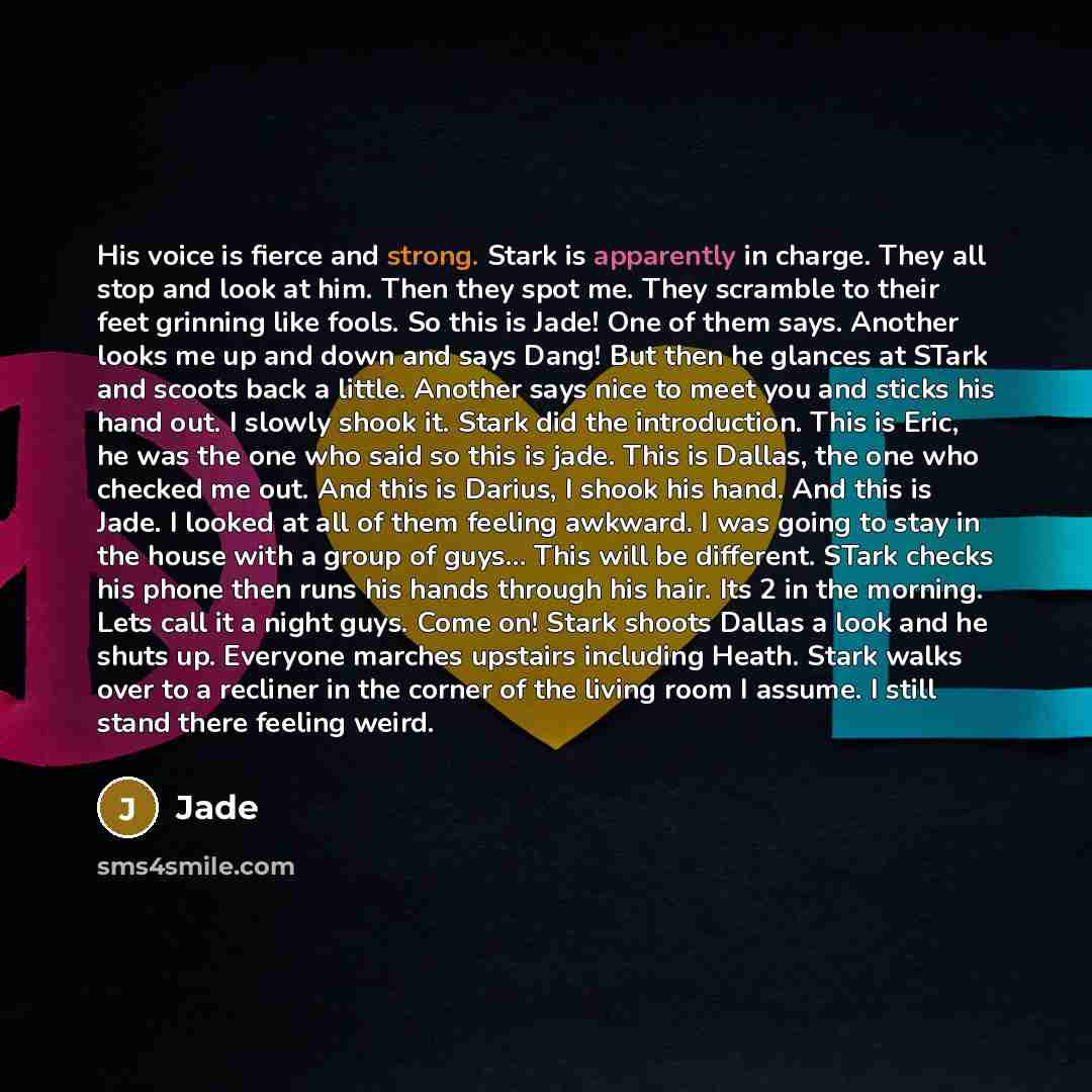 “His voice is fierce and strong. Stark is apparently in…” quote by Jade