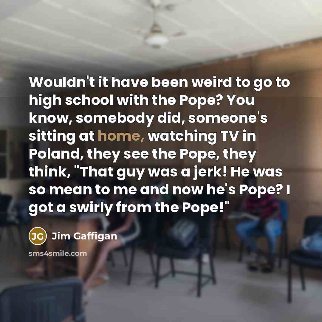 “Wouldn't it have been weird to go to high school…” quote by Jim Gaffigan