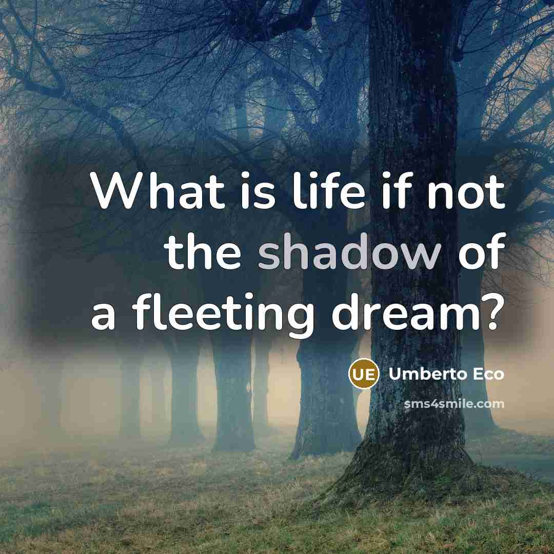 “What is life if not the shadow of a fleeting…” quote by Umberto Eco