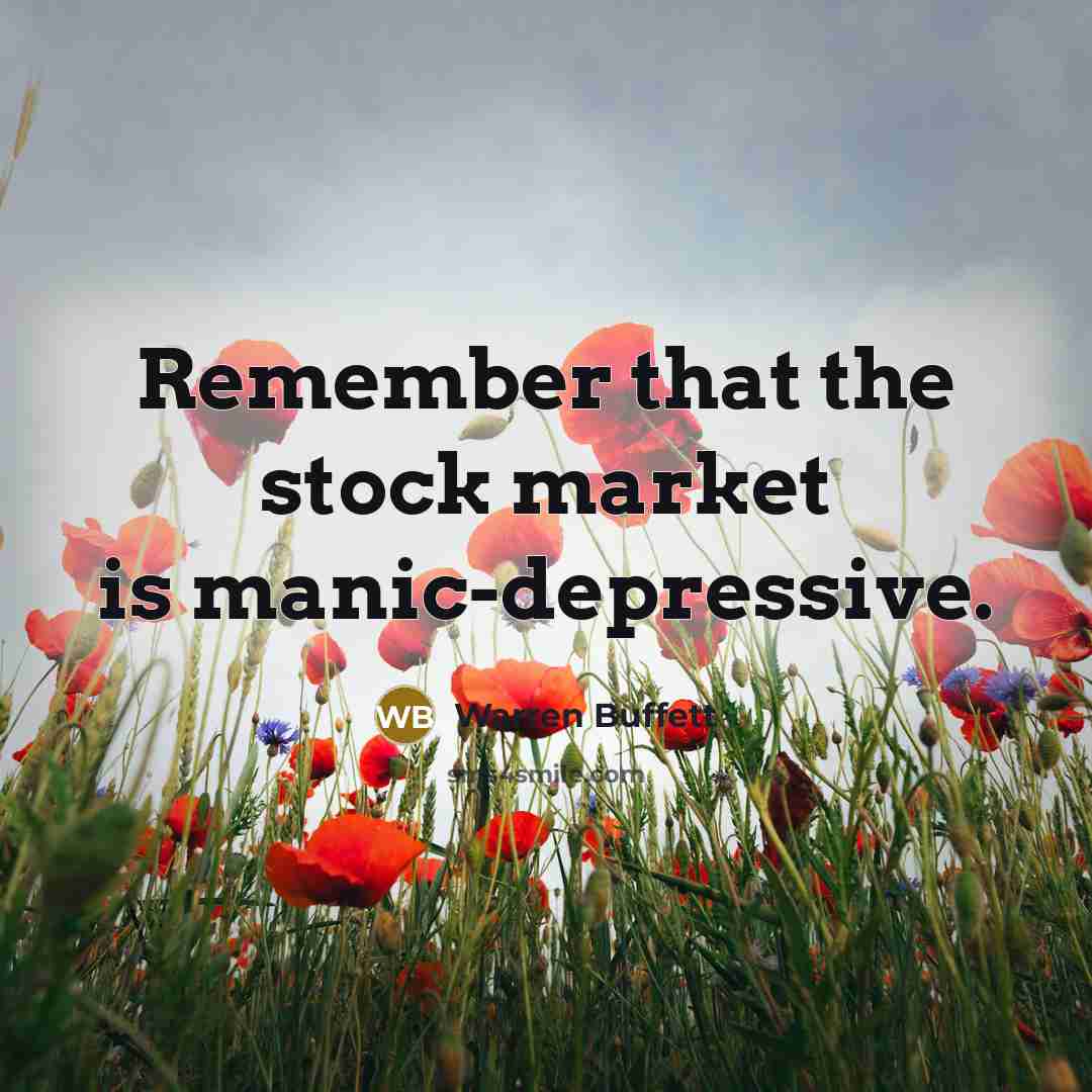 “Remember that the stock market is manic-depressive.…” quote by Warren Buffett