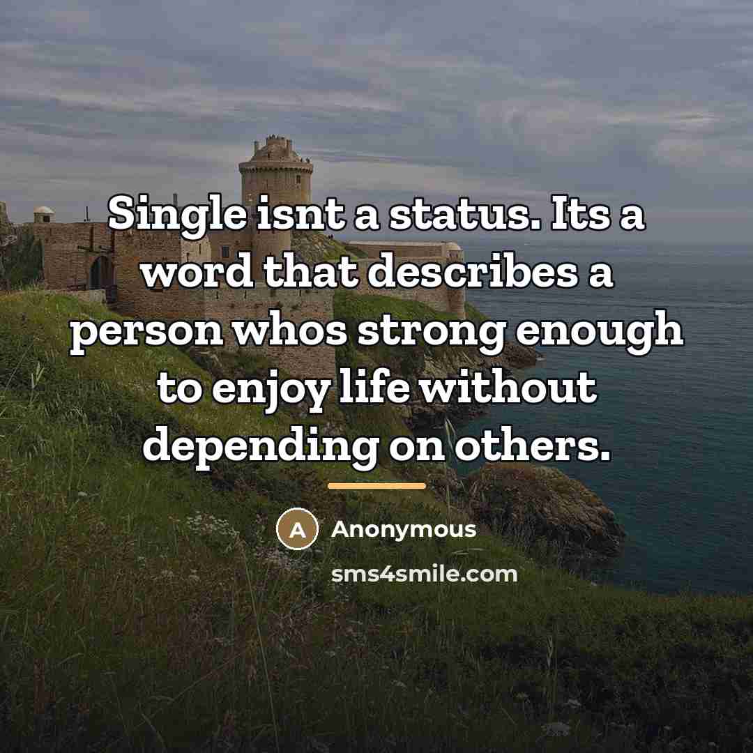 “Single isnt a status. Its a word that describes a…” quote by Anonymous