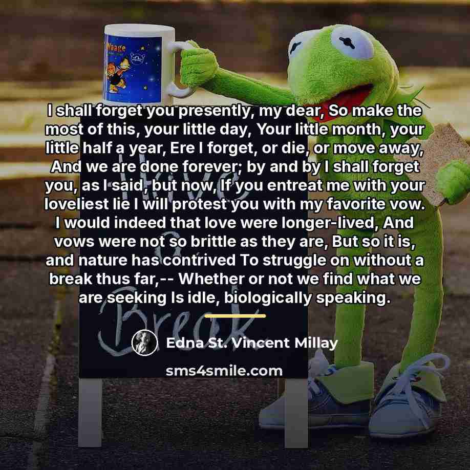 “I shall forget you presently, my dear, So make the…” quote by Edna St. Vincent Millay