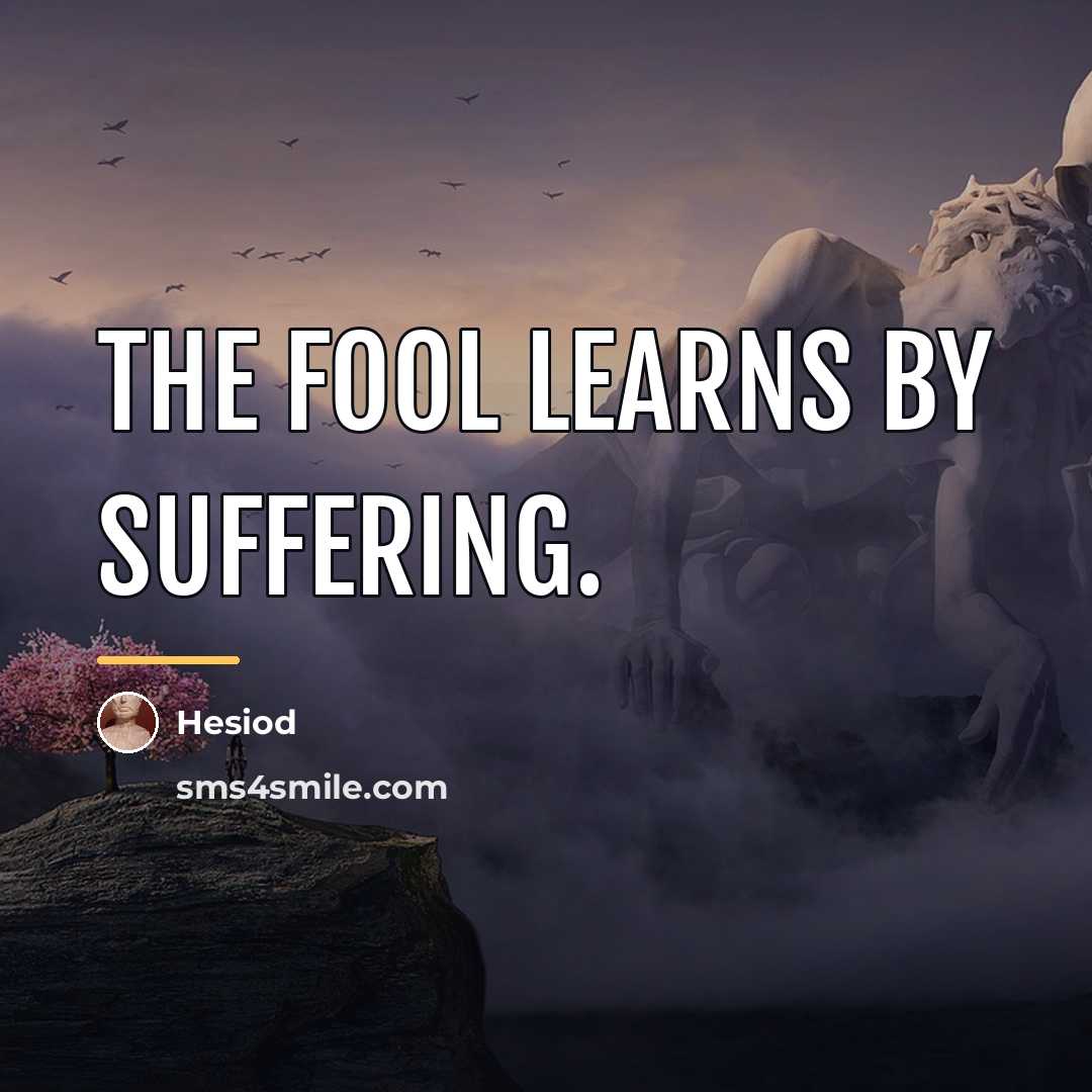 “The fool learns by suffering.…” quote by Hesiod
