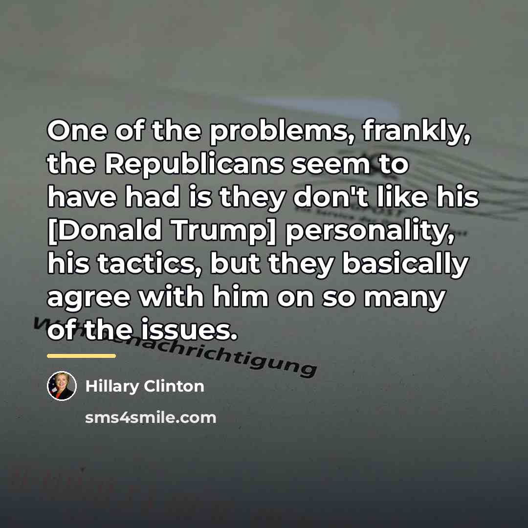 “One of the problems, frankly, the Republicans seem to have…” quote by Hillary Clinton