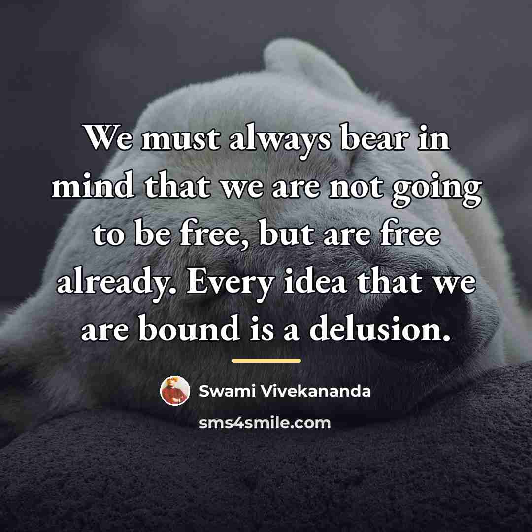 “We must always bear in mind that we are not…” quote by Swami Vivekananda