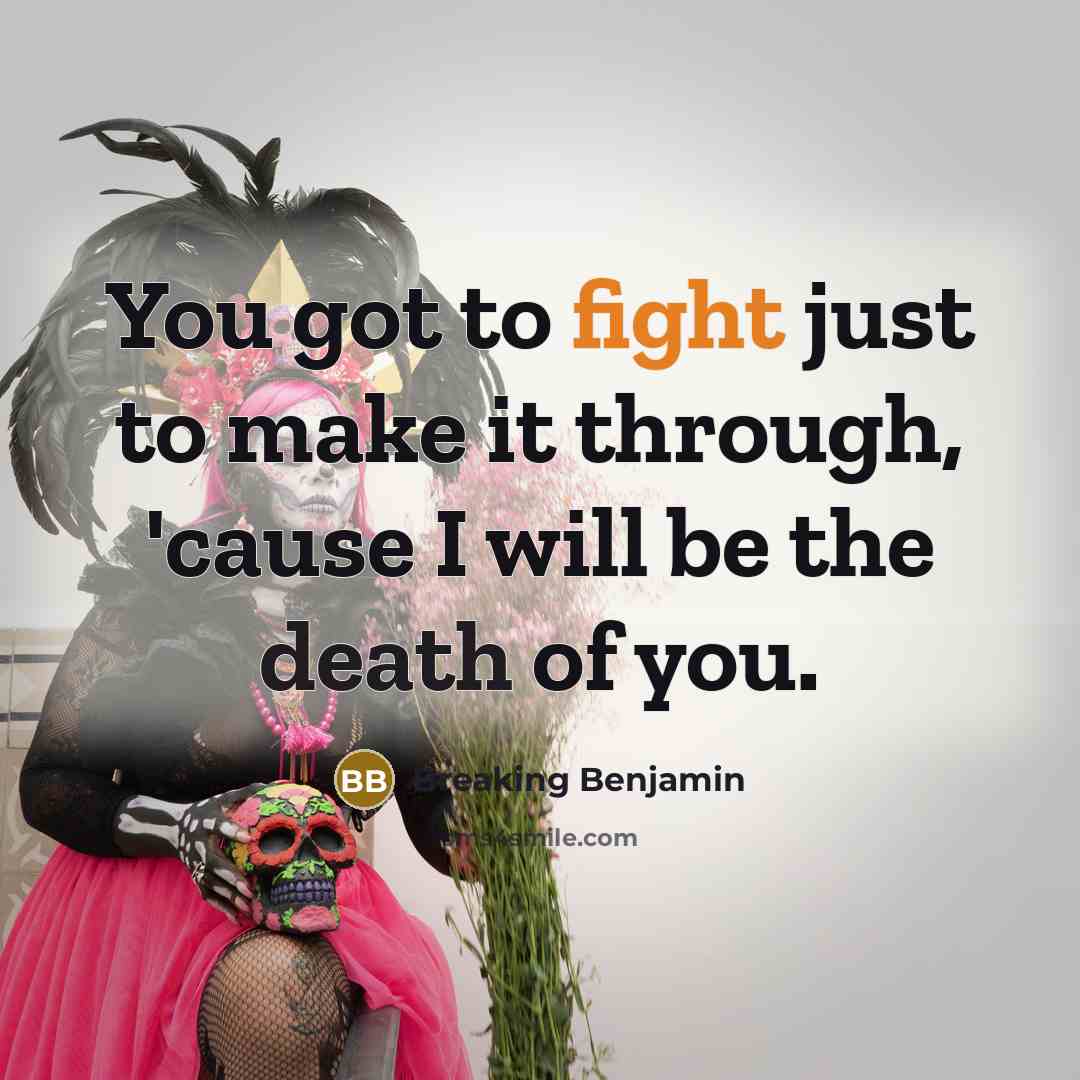 “You got to fight just to make it through, 'cause…” quote by Breaking Benjamin