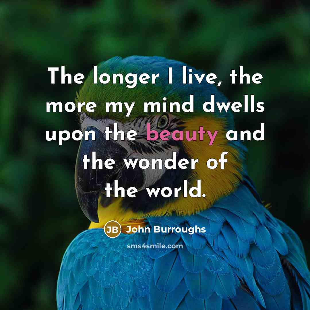 “The longer I live, the more my mind dwells upon…” quote by John Burroughs