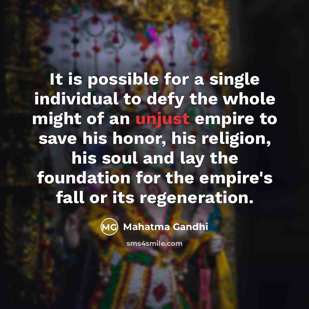 “It is possible for a single individual to defy the…” quote by Mahatma Gandhi