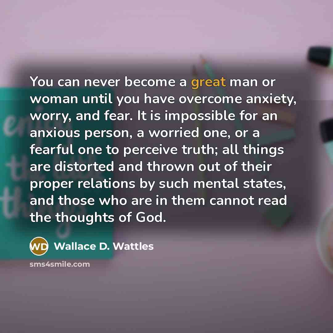 “You can never become a great man or woman until…” quote by Wallace D. Wattles