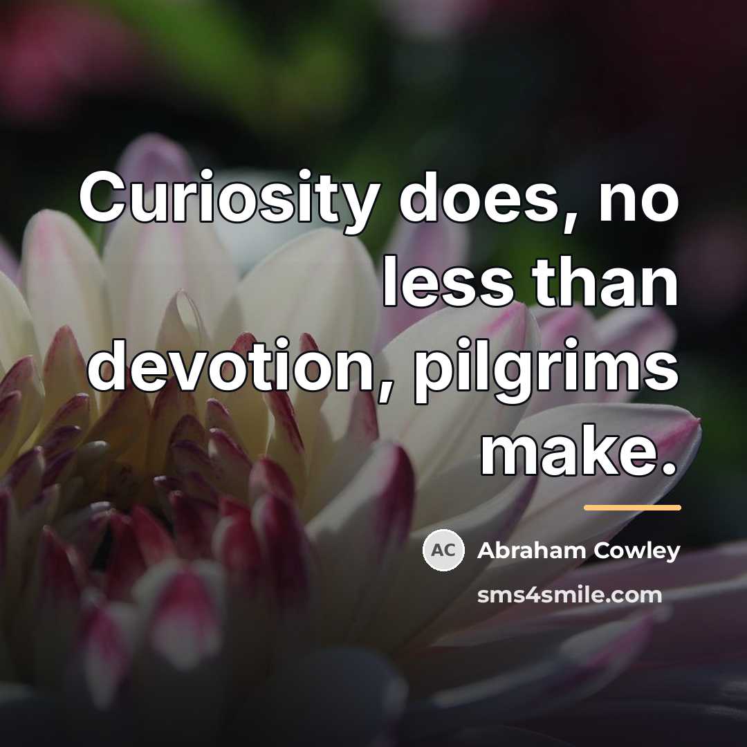 “Curiosity does, no less than devotion, pilgrims make.…” quote by Abraham Cowley