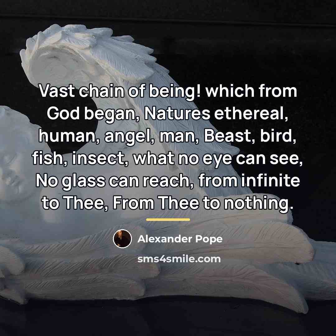 “Vast chain of being! which from God began, Natures ethereal,…” quote by Alexander Pope
