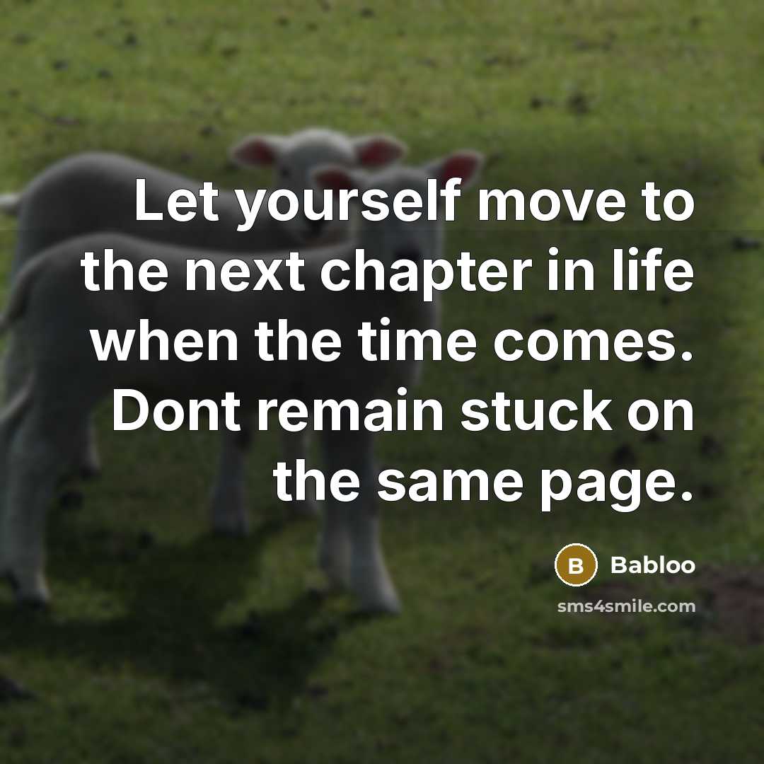 “Let yourself move to the next chapter in life when…” quote by Babloo