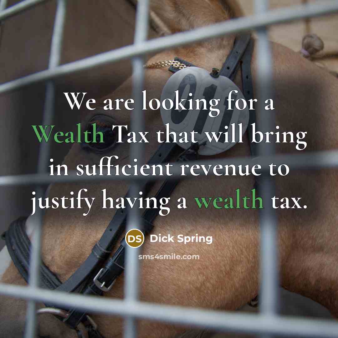 “We are looking for a Wealth Tax that will bring…” quote by Dick Spring