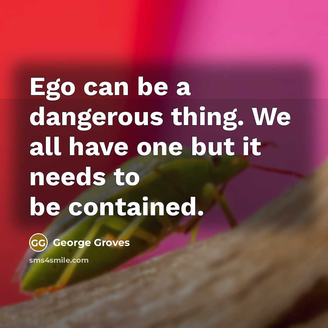 “Ego can be a dangerous thing. We all have one…” quote by George Groves