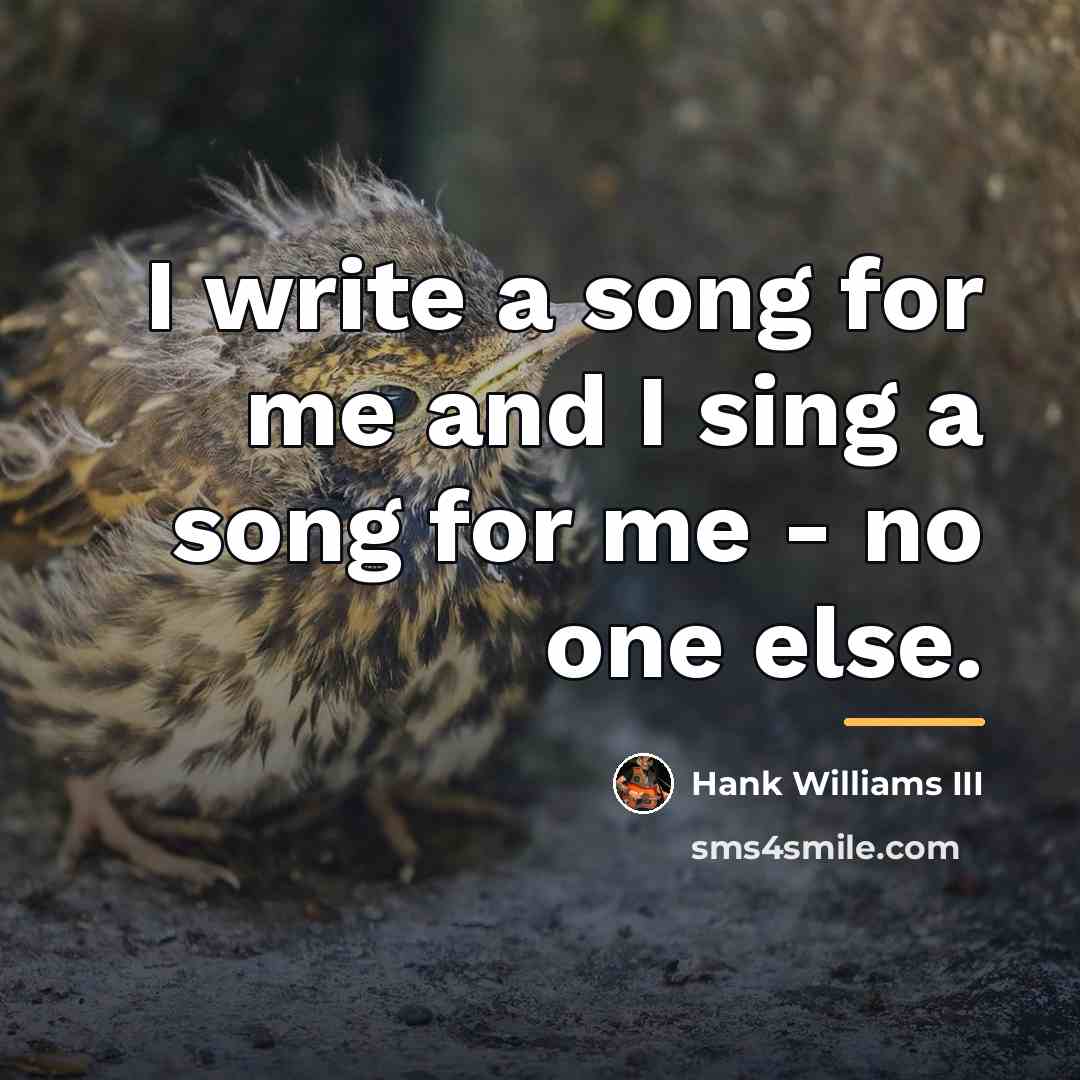“I write a song for me and I sing a…” quote by Hank Williams III
