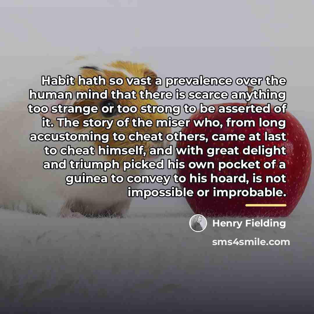 “Habit hath so vast a prevalence over the human mind…” quote by Henry Fielding