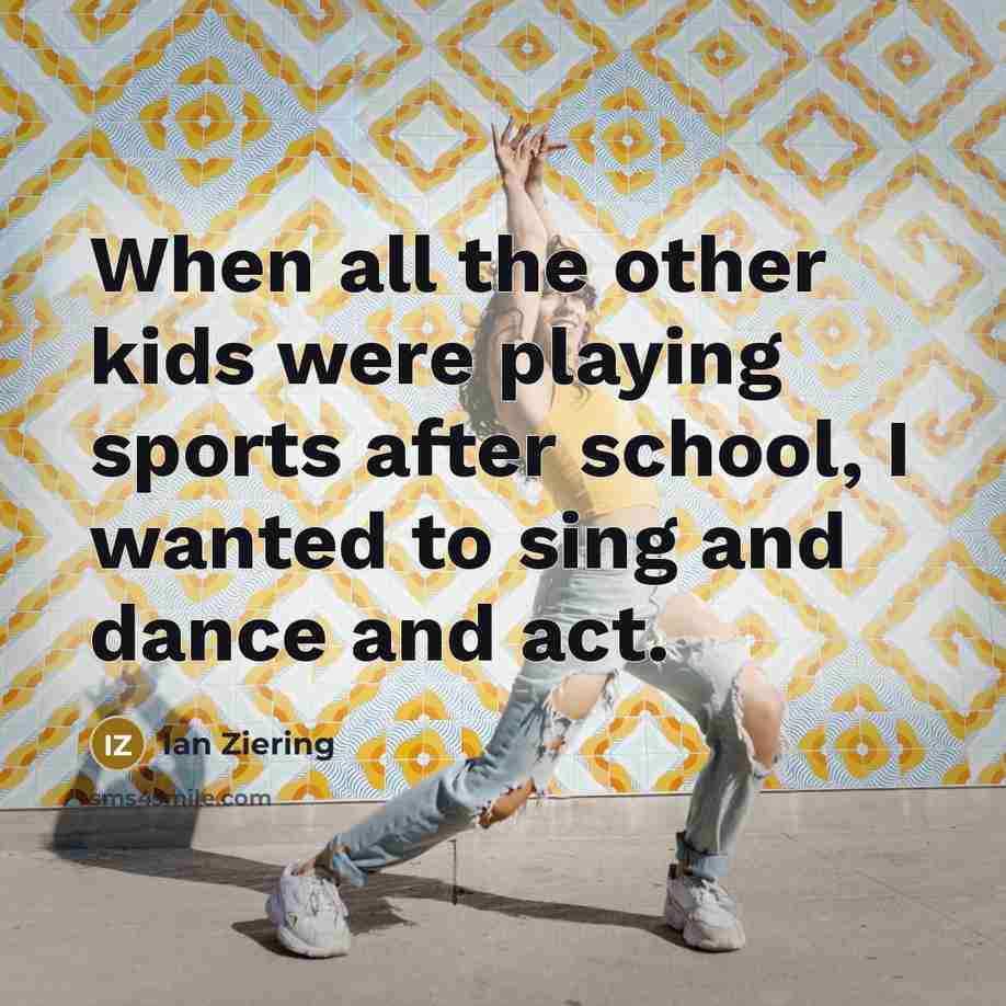 “When all the other kids were playing sports after school,…” quote by Ian Ziering