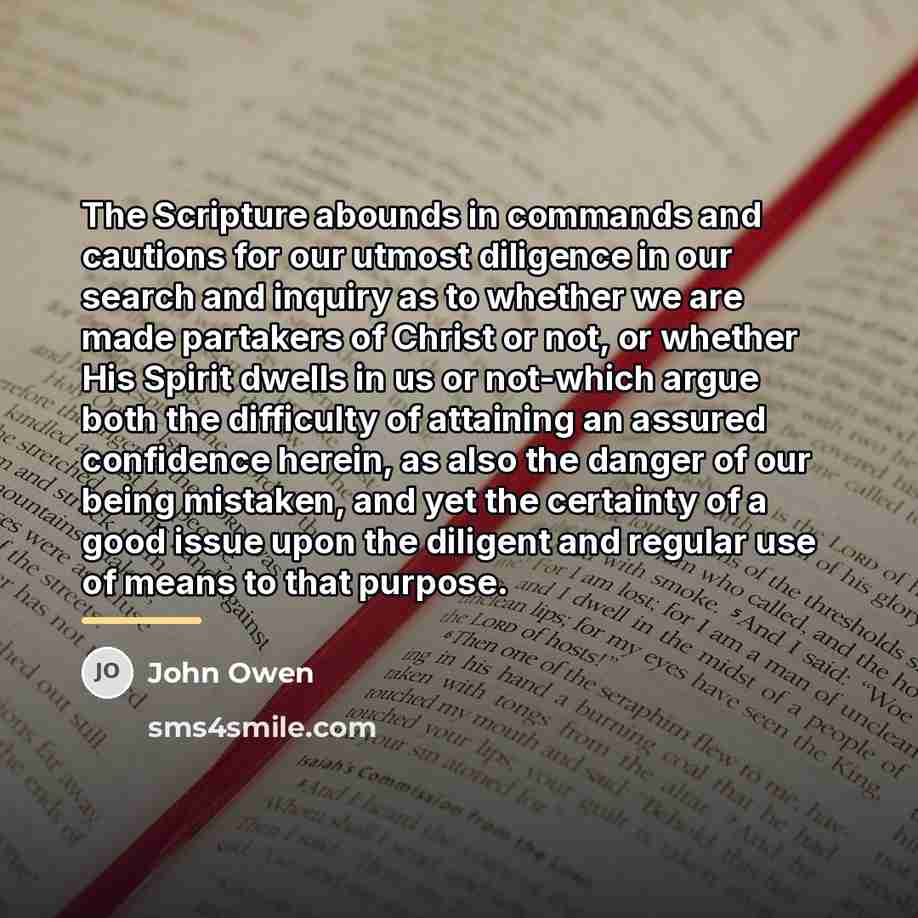 “The Scripture abounds in commands and cautions for our utmost…” quote by John Owen