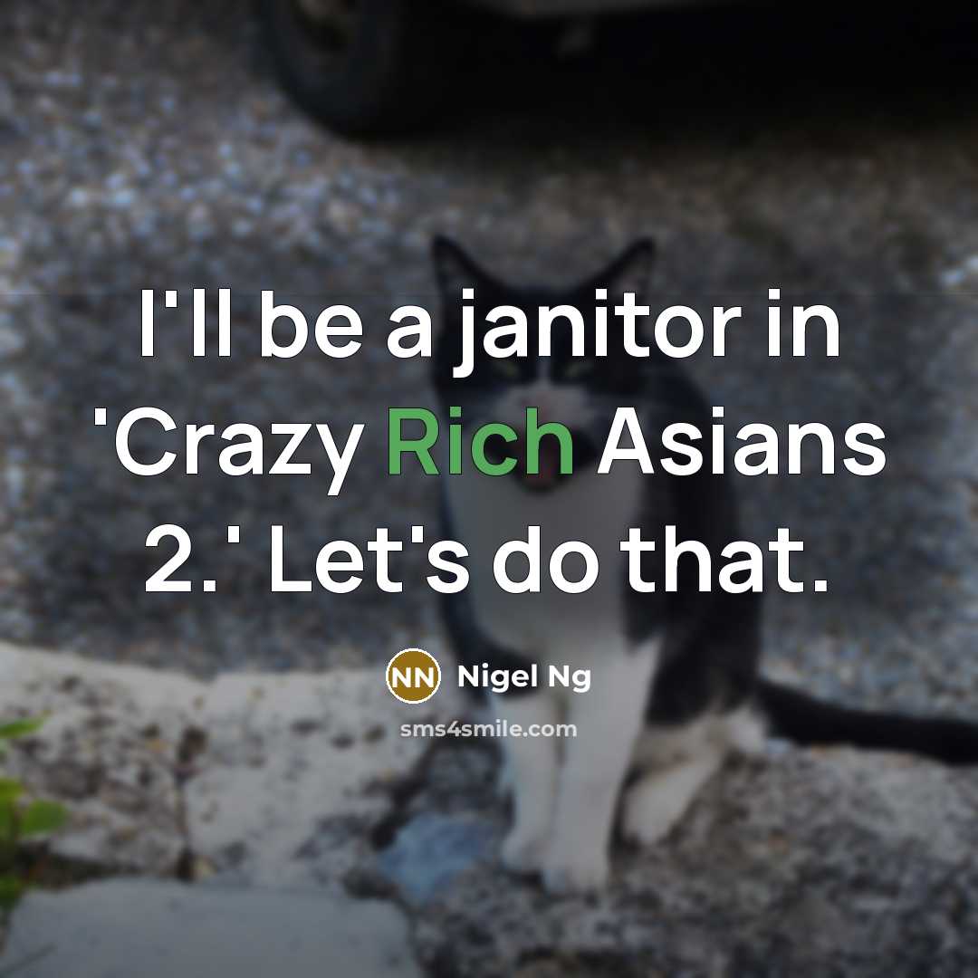 “I'll be a janitor in 'Crazy Rich Asians 2.' Let's…” quote by Nigel Ng