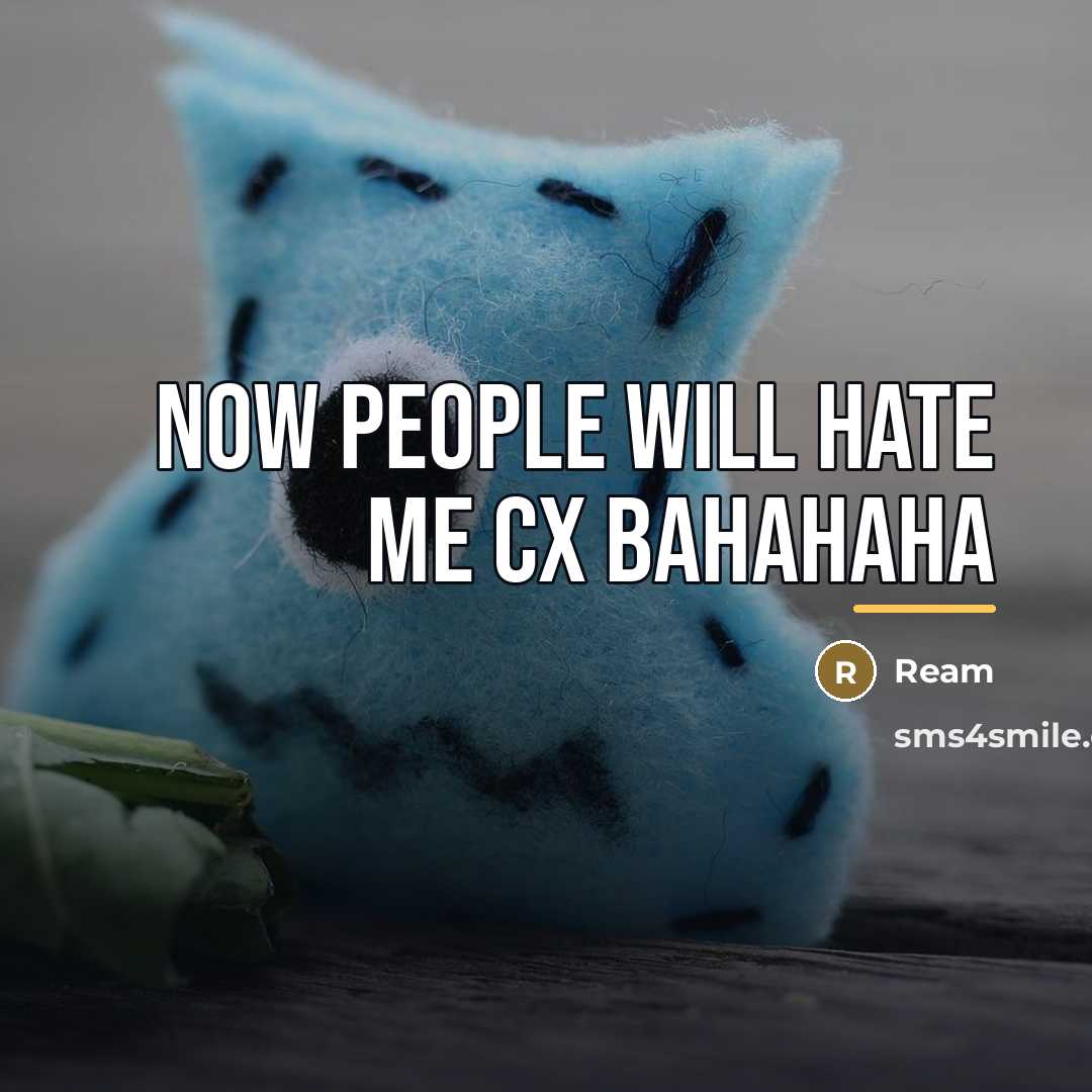 “Now people will hate me cx bahahaha…” quote by Ream