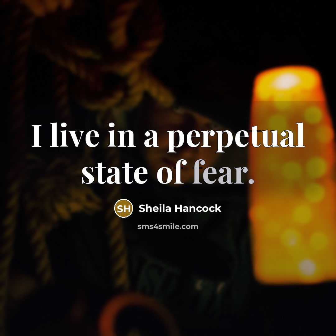 “I live in a perpetual state of fear.…” quote by Sheila Hancock