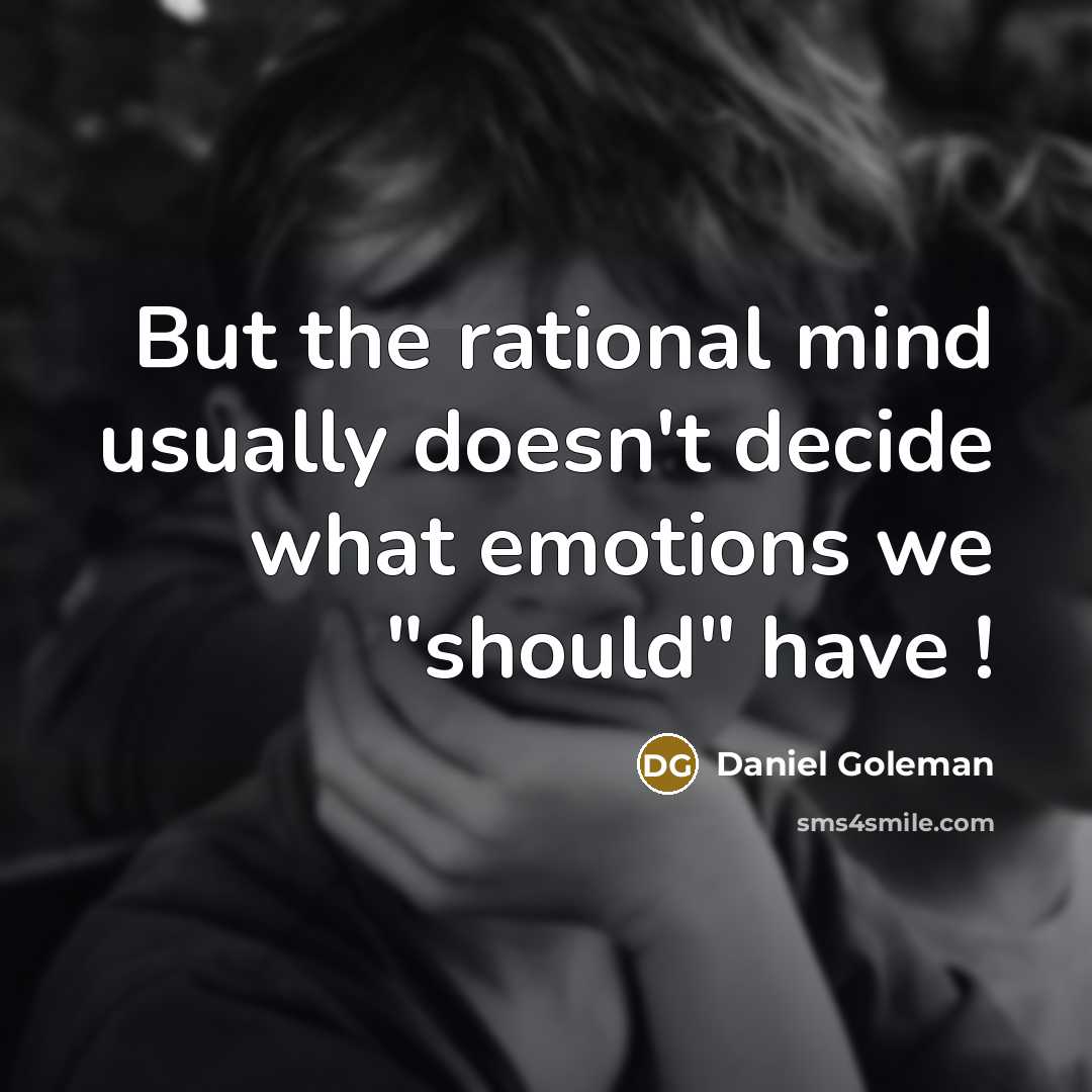 “But the rational mind usually doesn't decide what emotions we…” quote by Daniel Goleman
