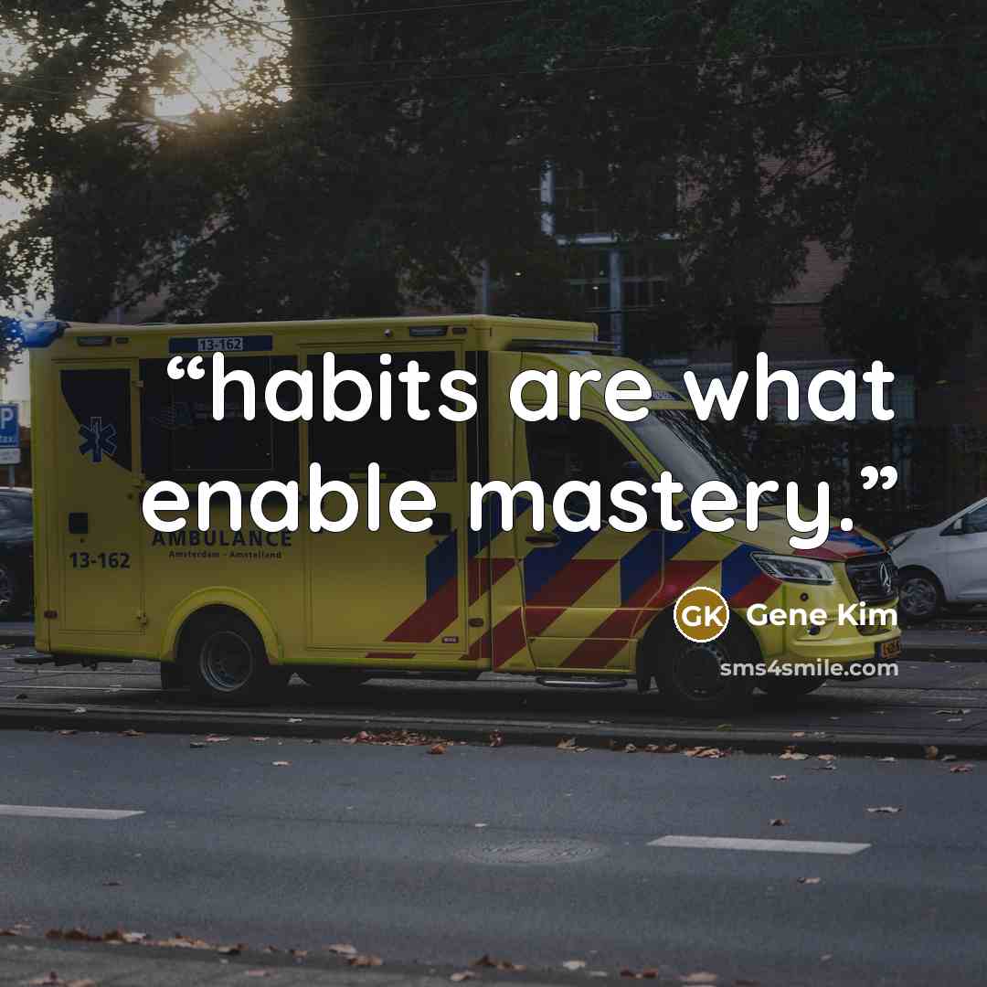 “habits are what enable mastery.” quote by Gene Kim