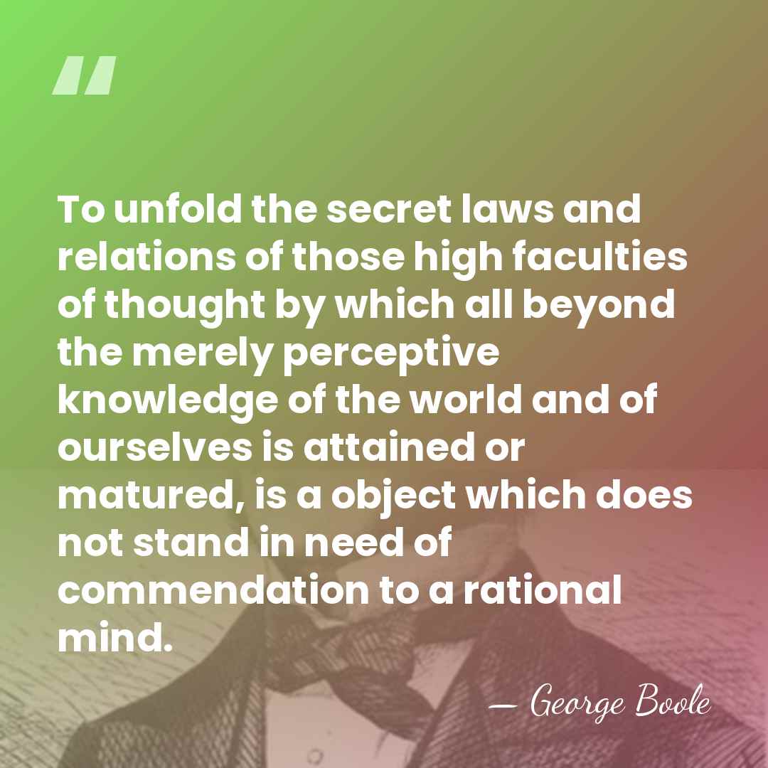 To unfold the secret laws and relations of those high faculties of&hellip; - George Boole