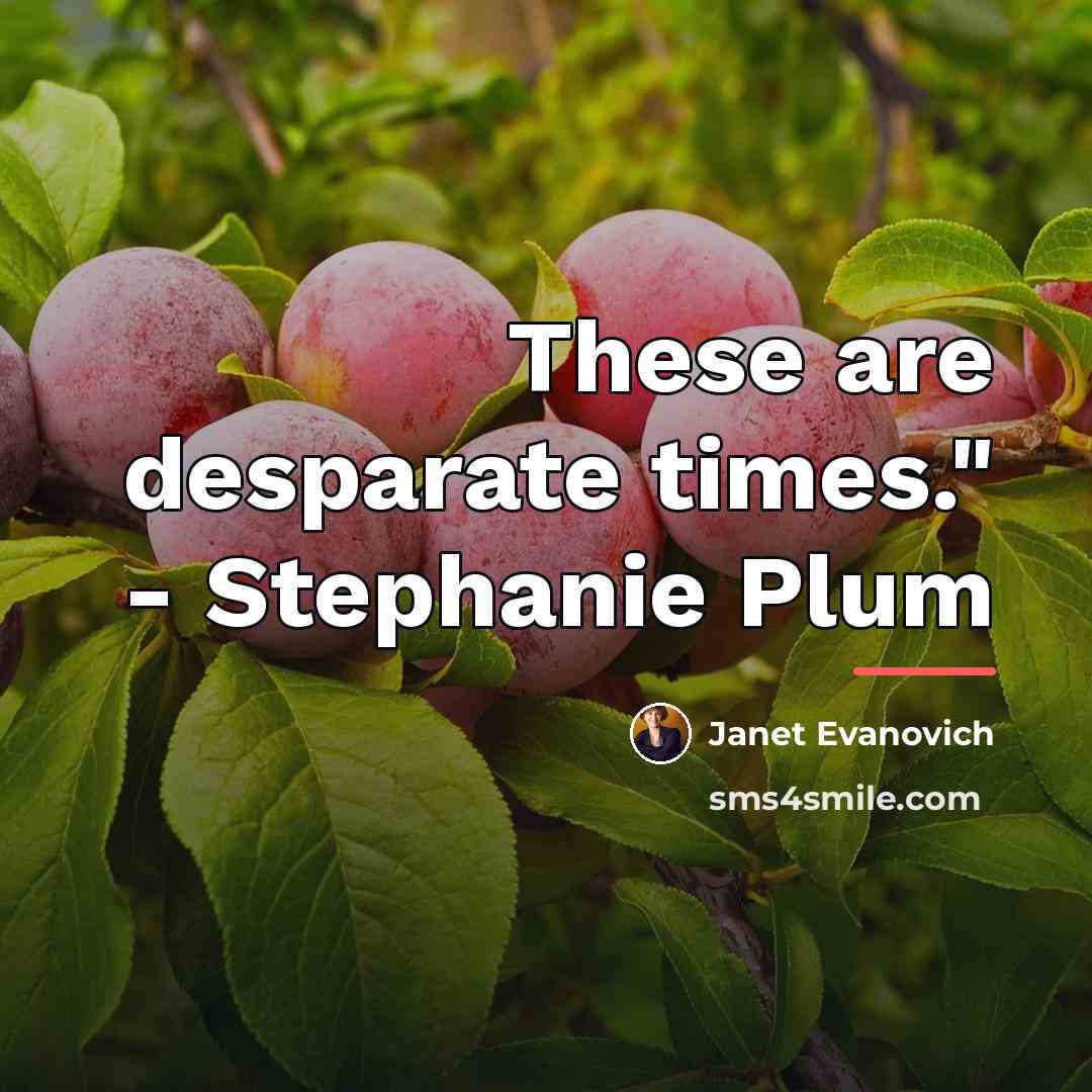 “These are desparate times." - Stephanie Plum…” quote by Janet Evanovich