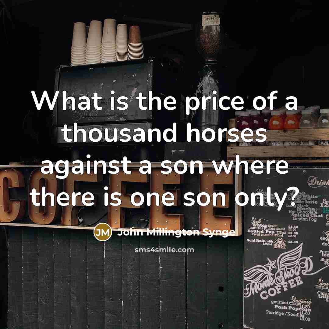 “What is the price of a thousand horses against a…” quote by John Millington Synge