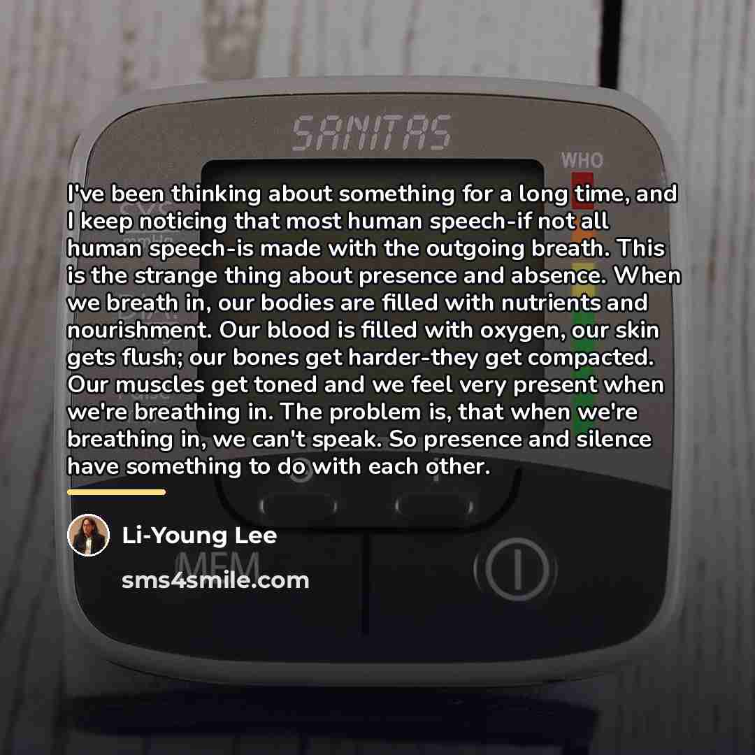 “I've been thinking about something for a long time, and…” quote by Li-Young Lee