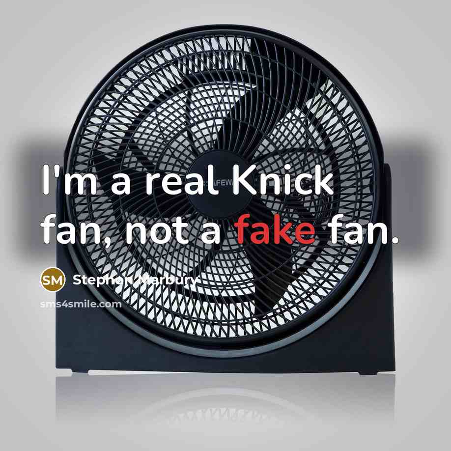 “I'm a real Knick fan, not a fake fan.…” quote by Stephon Marbury