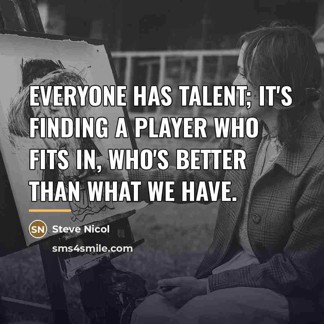 “Everyone has talent; it's finding a player who fits in,…” quote by Steve Nicol
