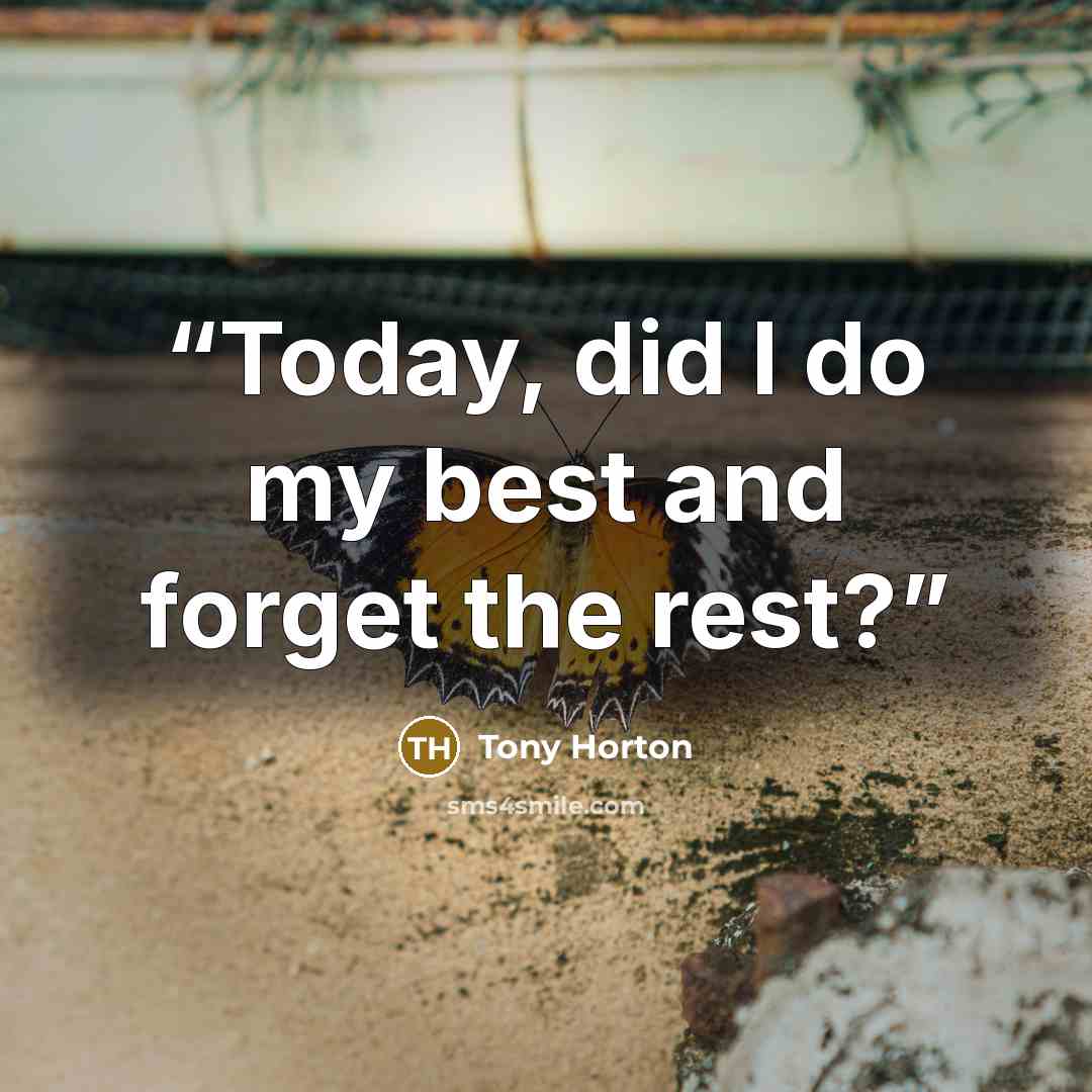 “Today, did I do my best and forget the rest?” quote by Tony Horton