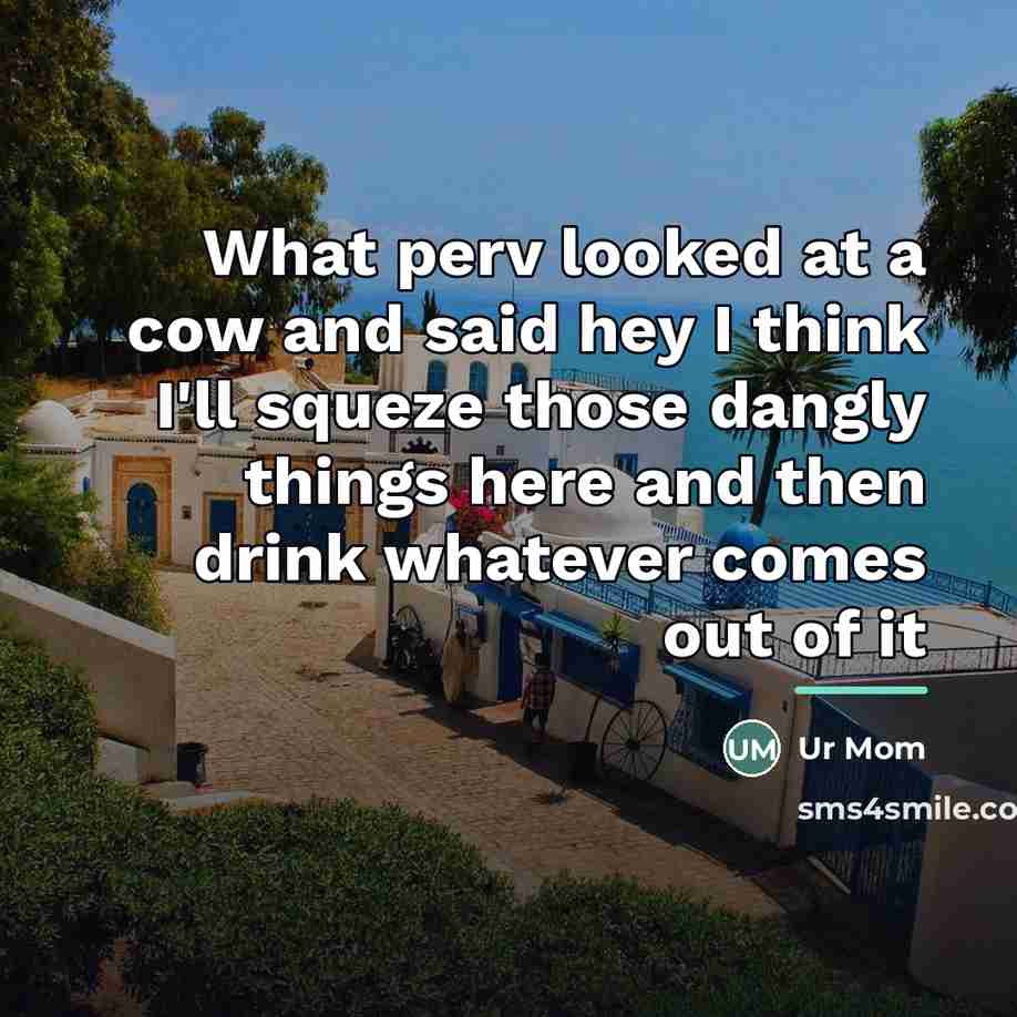 “What perv looked at a cow and said hey I…” quote by Ur Mom