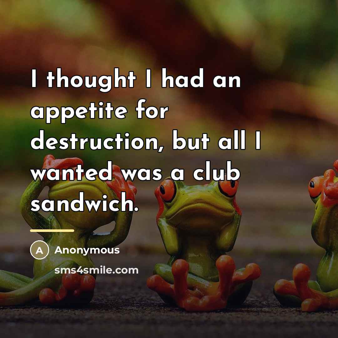 “I thought I had an appetite for destruction, but all…” quote by Anonymous