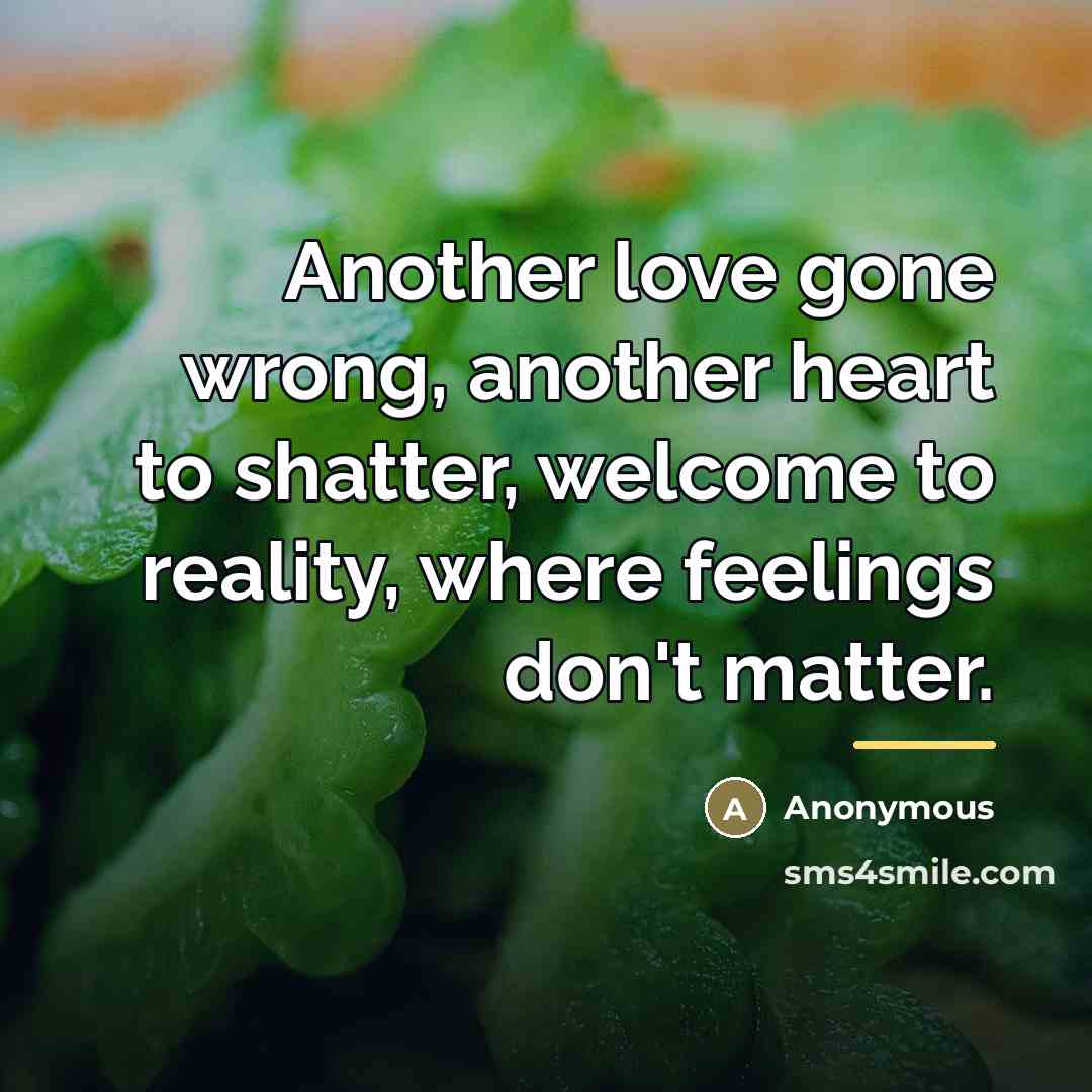 “Another love gone wrong, another heart to shatter, welcome to…” quote by Anonymous