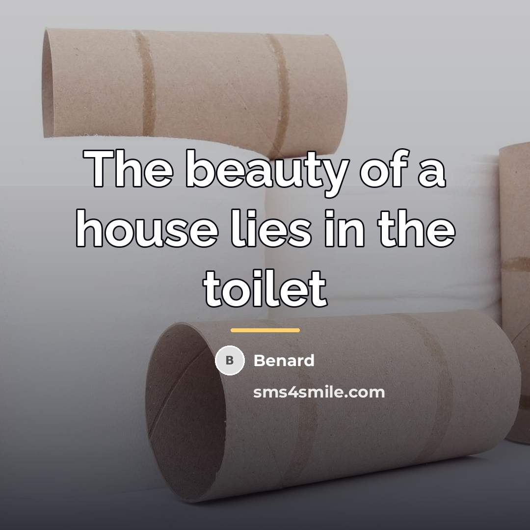 “The beauty of a house lies in the toilet…” quote by Anonymous