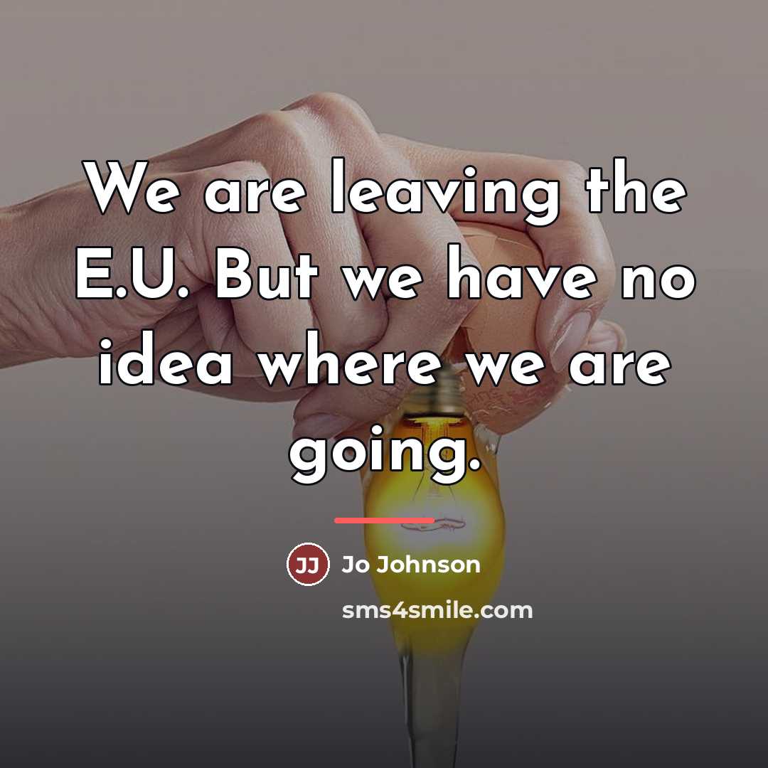 “We are leaving the E.U. But we have no idea…” quote by Jo Johnson