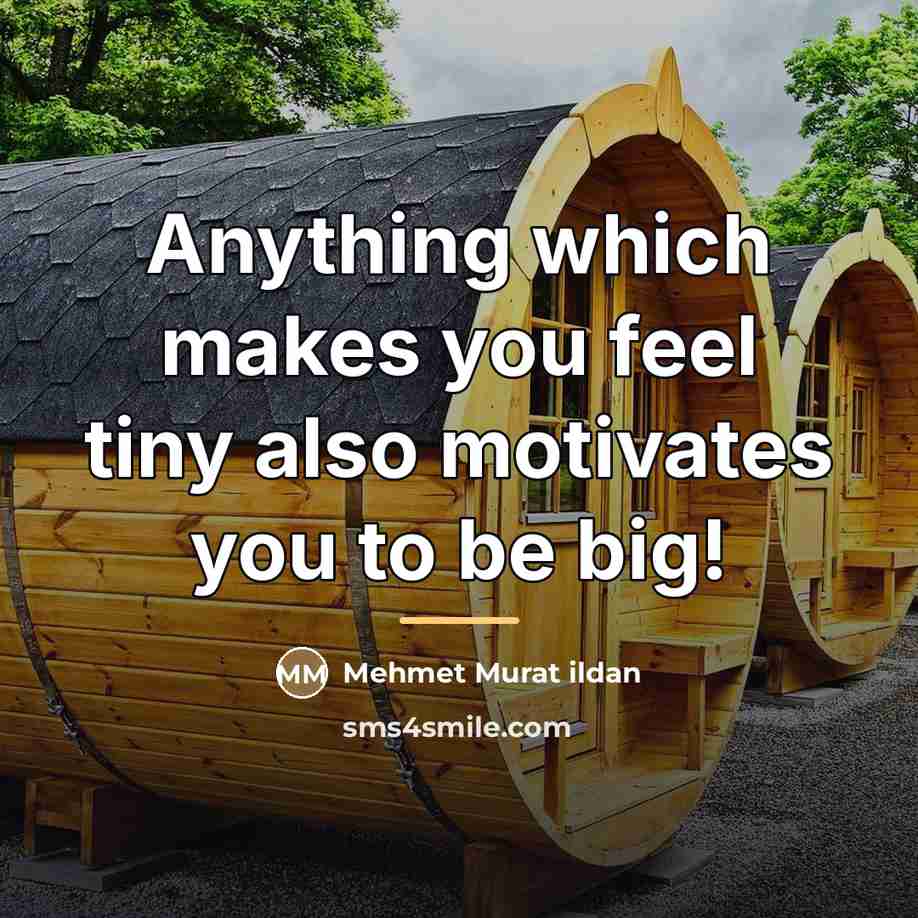 “Anything which makes you feel tiny also motivates you to…” quote by Mehmet Murat Ildan